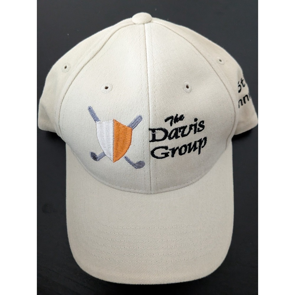 The Davis Group Golf Hat Beige Strapback Sportsman OSFM‎ 25th Annual